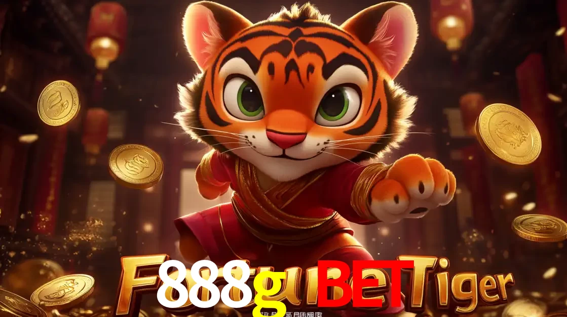 O carismático mascote do jogo de slot Fortune Tiger, um tigre fofo em pose de artes marciais, pronto para trazer sorte e multiplicadores de ganhos no cassino online 888g bet.