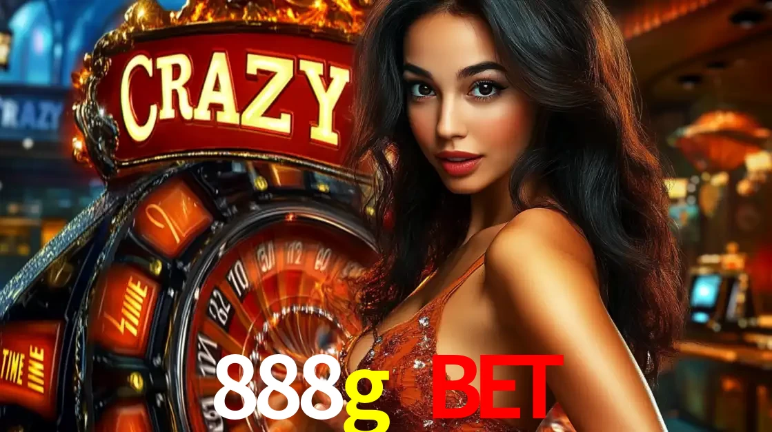Mulher glamourosa olhando para a câmera com a roda vermelha do Crazy Time ao fundo em um ambiente de cassino, destacando a emoção dos jogos ao vivo no 888g bet.